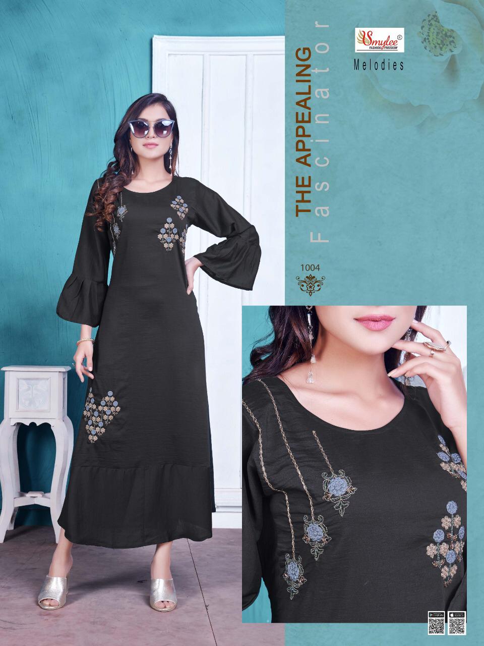 Smyle Melodies Fancy Festive Wear Designer Fancy Long Kurtis Collection
