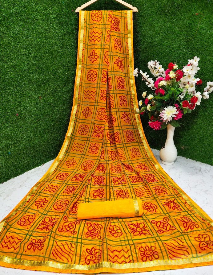 Mahek 22 Latest daily Wear Casual Wear Chiffon Bandhani Printed Saree Collection
