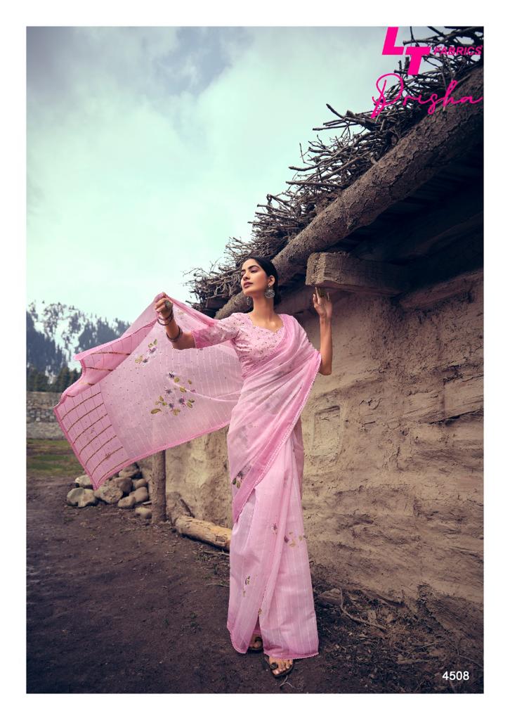 Lt Prisha Ethnic Wear Organza Silk Designer Printed Saree Collection
