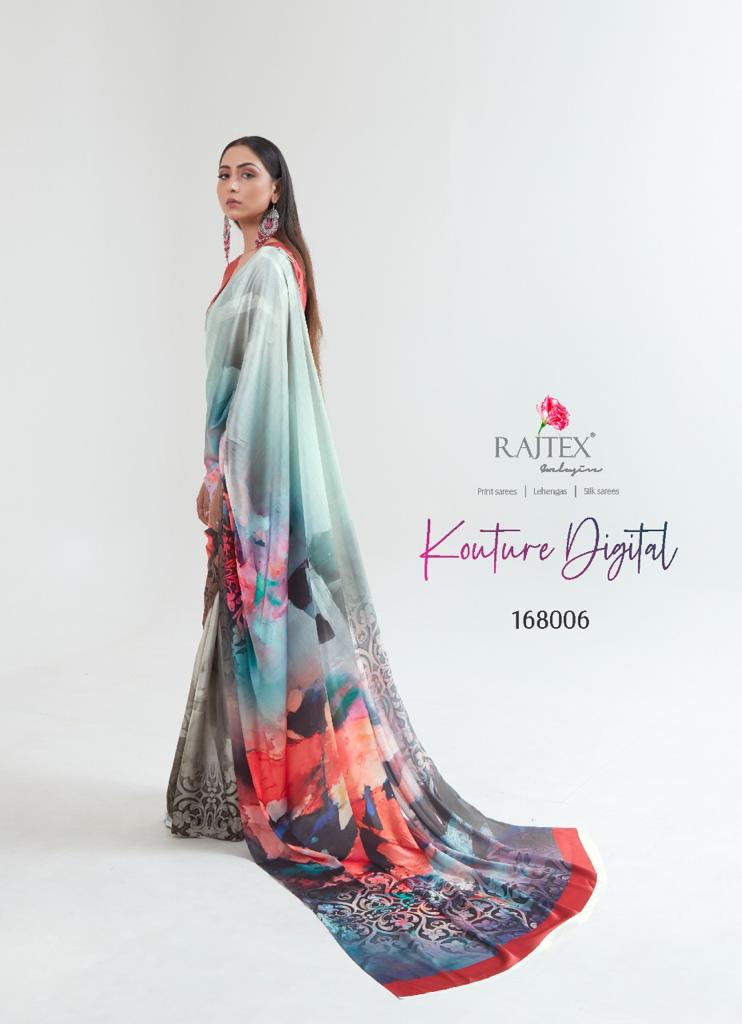 Rajtex Kouture Latest fancy regular Wear Digital Casual Wear Printed Sarees Collection
