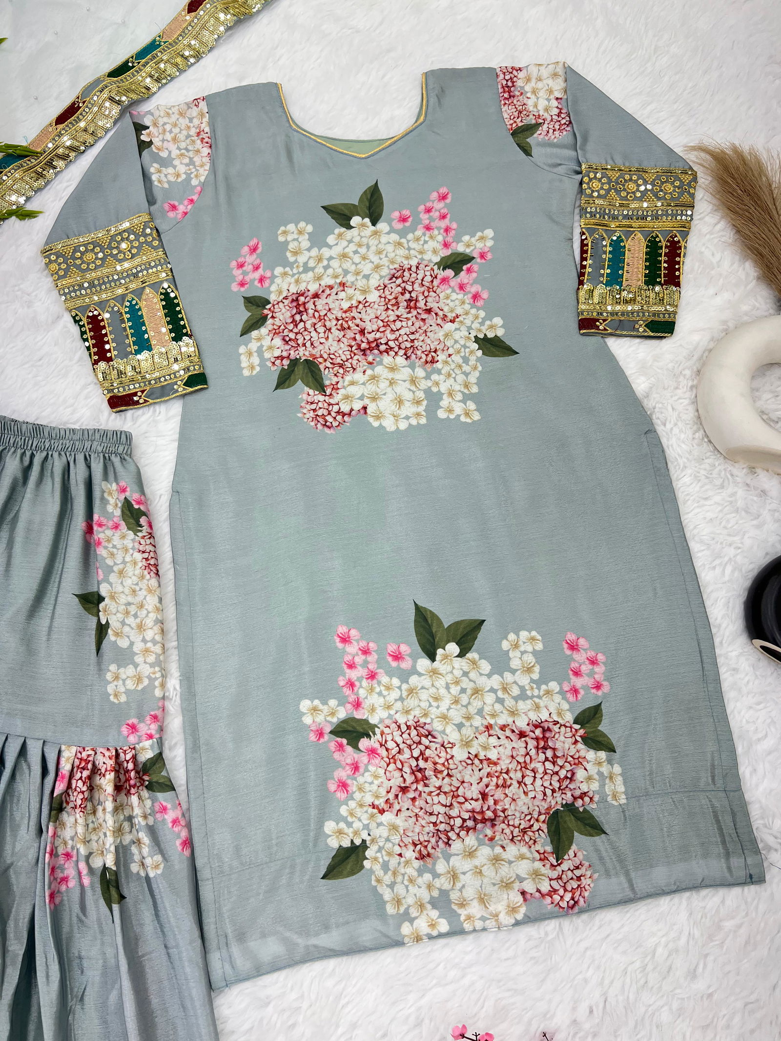 Sr 1618 Designer Pure Heavy Chinnon Silk Readymade Suits Orders In India
