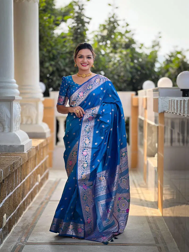 Aab Banarasi 5 Soft Banarasi Silk With Zari Weaving Saree wholesale price in surat
