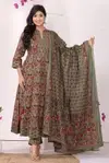 Naisha K 318 Vol 3 Pure Cotton Long Anarkali Kurti With Pant Dupatta Wholesalers In Delhi