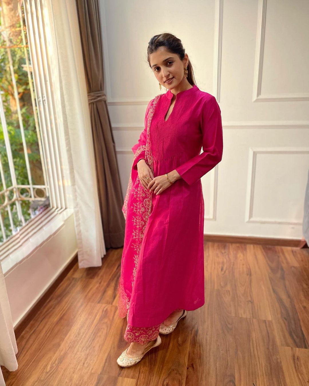 Akshar Designer Cotton SIlk Kurti With Bottom Dupatta