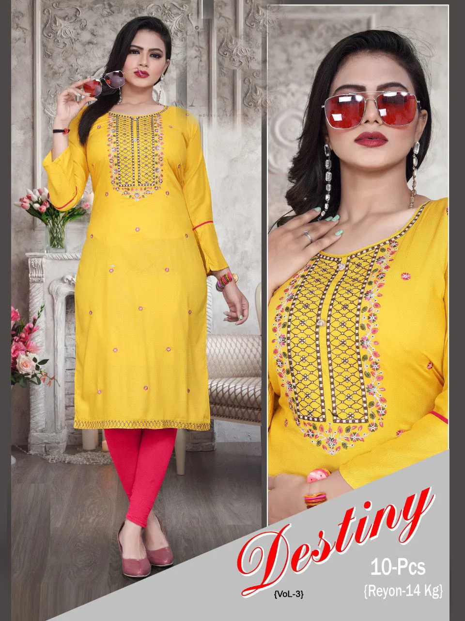 Beauty Queen Destiny 3 Latest Fancy party Wear Printed Kurti Collection