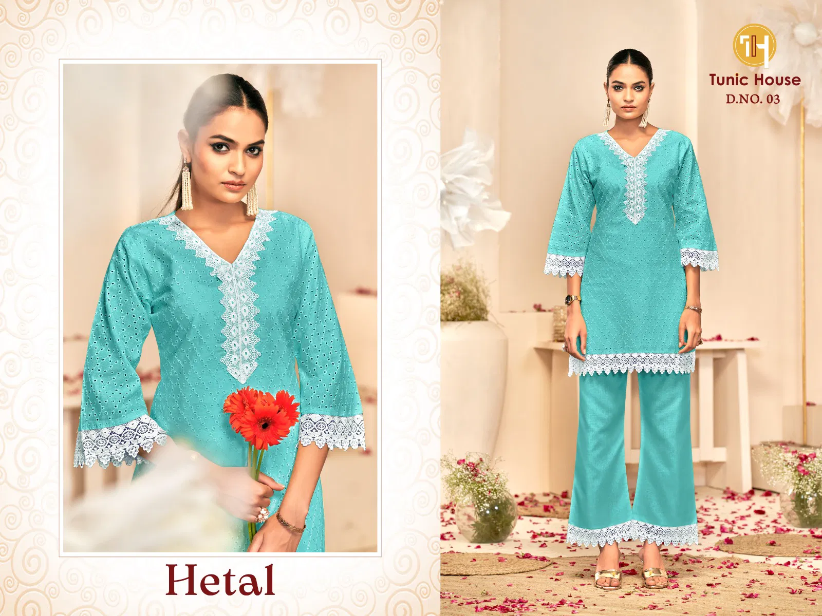 Hetal By Tunic House Cotton Designer Surat Ladies Cord Set Wholesale Market
