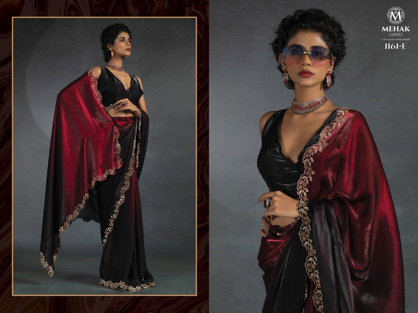 Mehek 1161 A To E Tow Tone Satin Silk Shaded Saree Orders In India