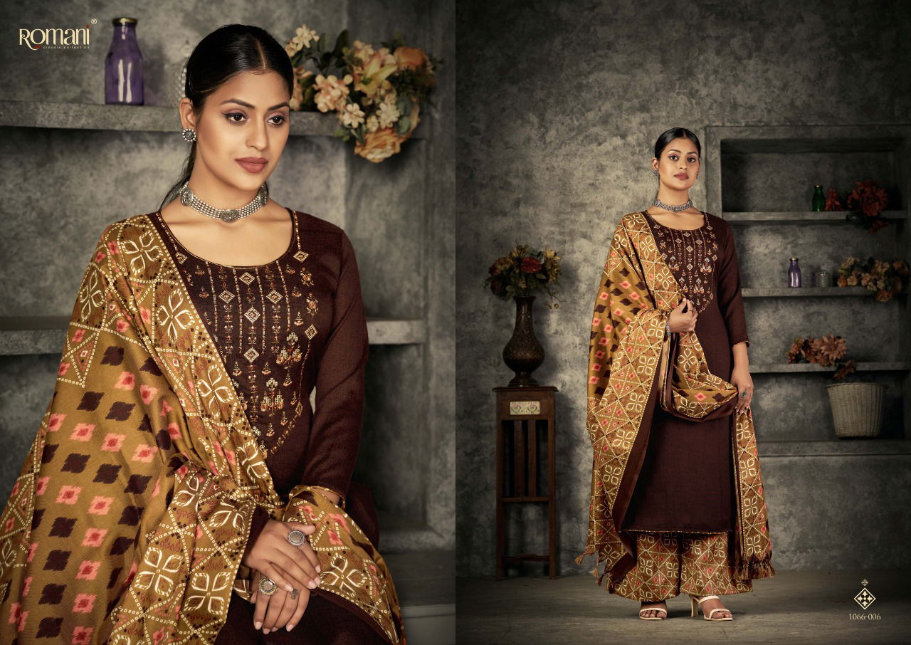 Patiala Dreams By Romani Pashmina Dress Material Catalog