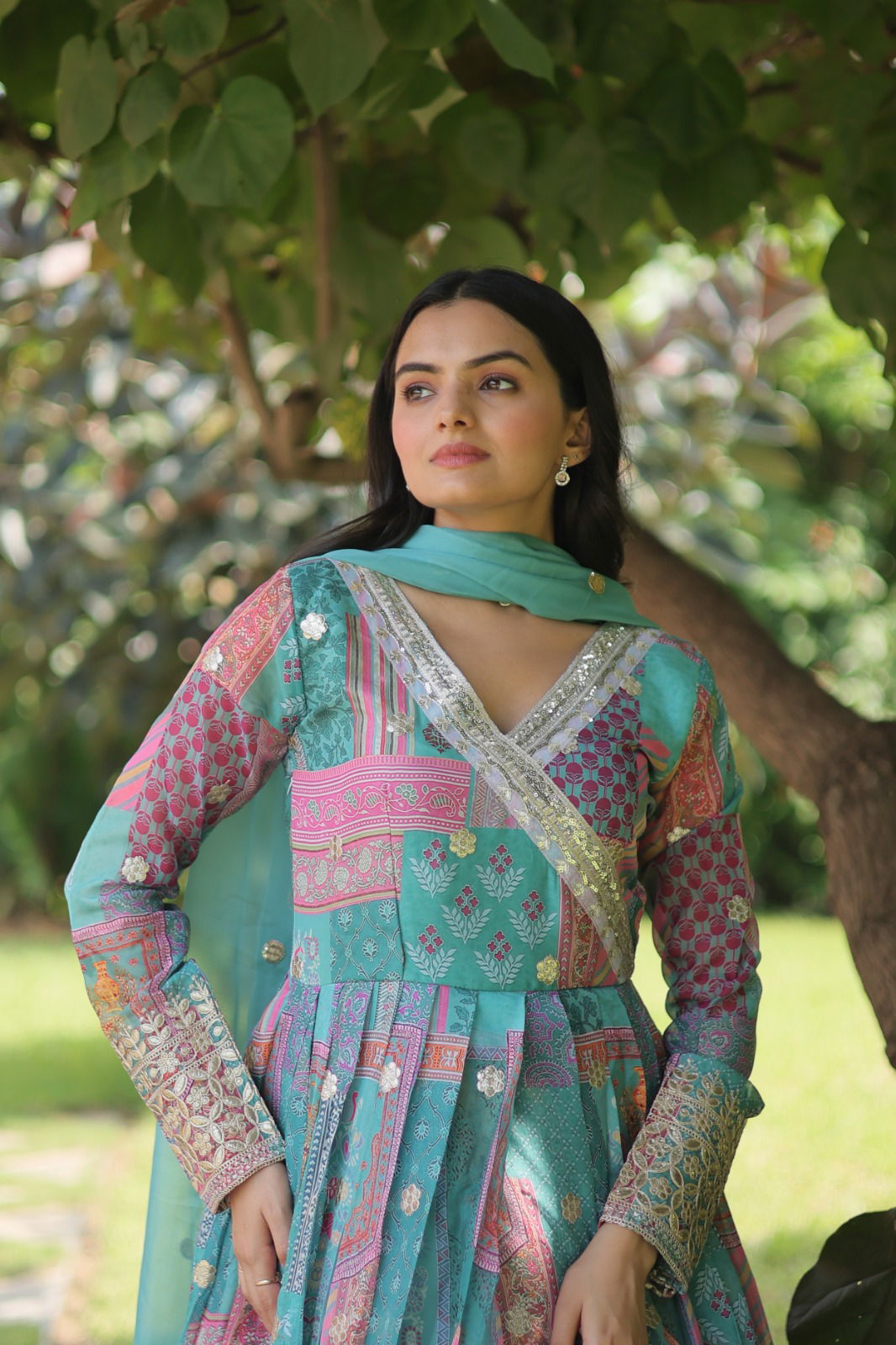 KA 1064 Gown Style Anarkali Kurti With Dupatta Catalog

