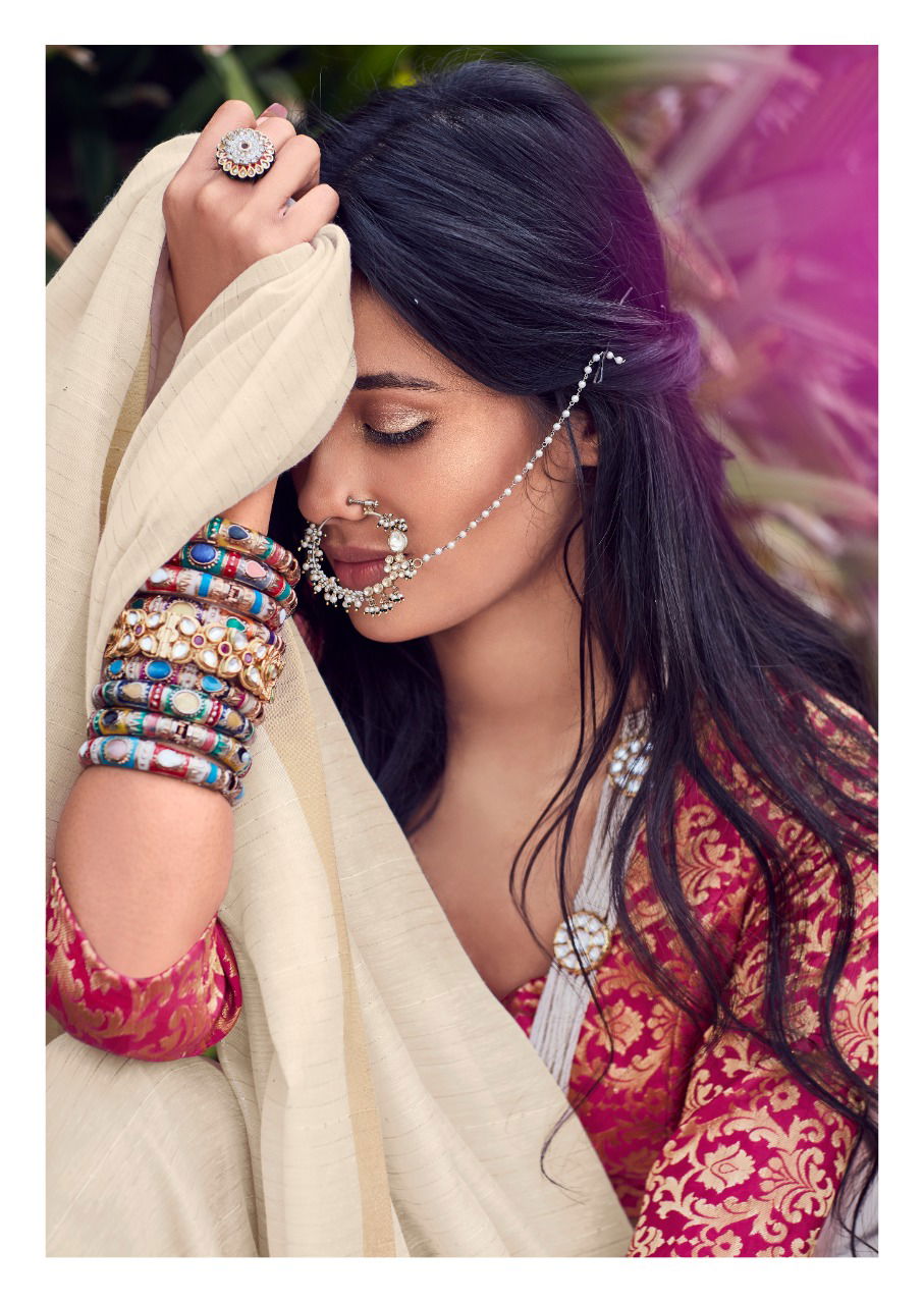 Lt Shaze Fancy Party Wear Linen Silk Latest Designer Saree Collection
