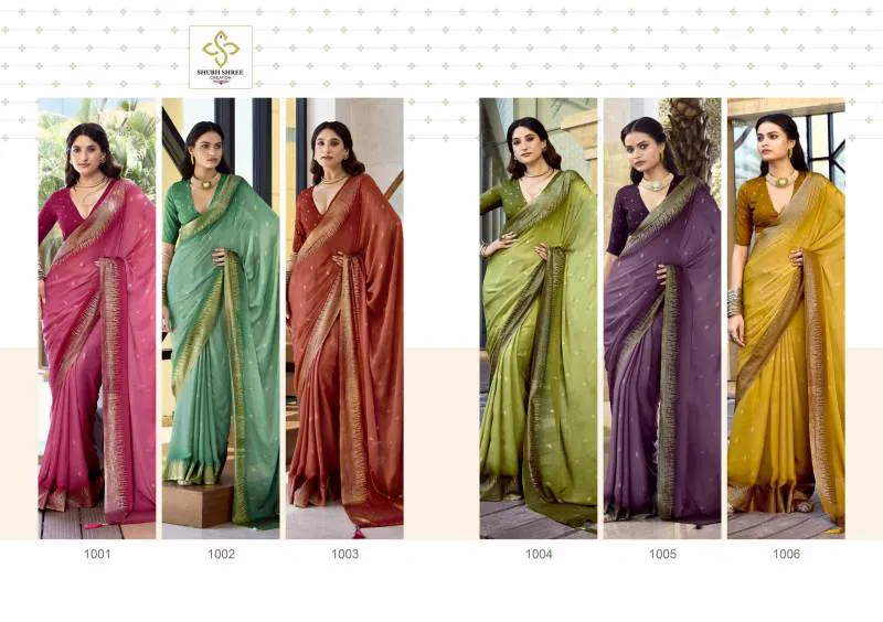 Aarohi By Shubh Shree Dull Moss Spray Printing Saree Wholesalers In Delhi