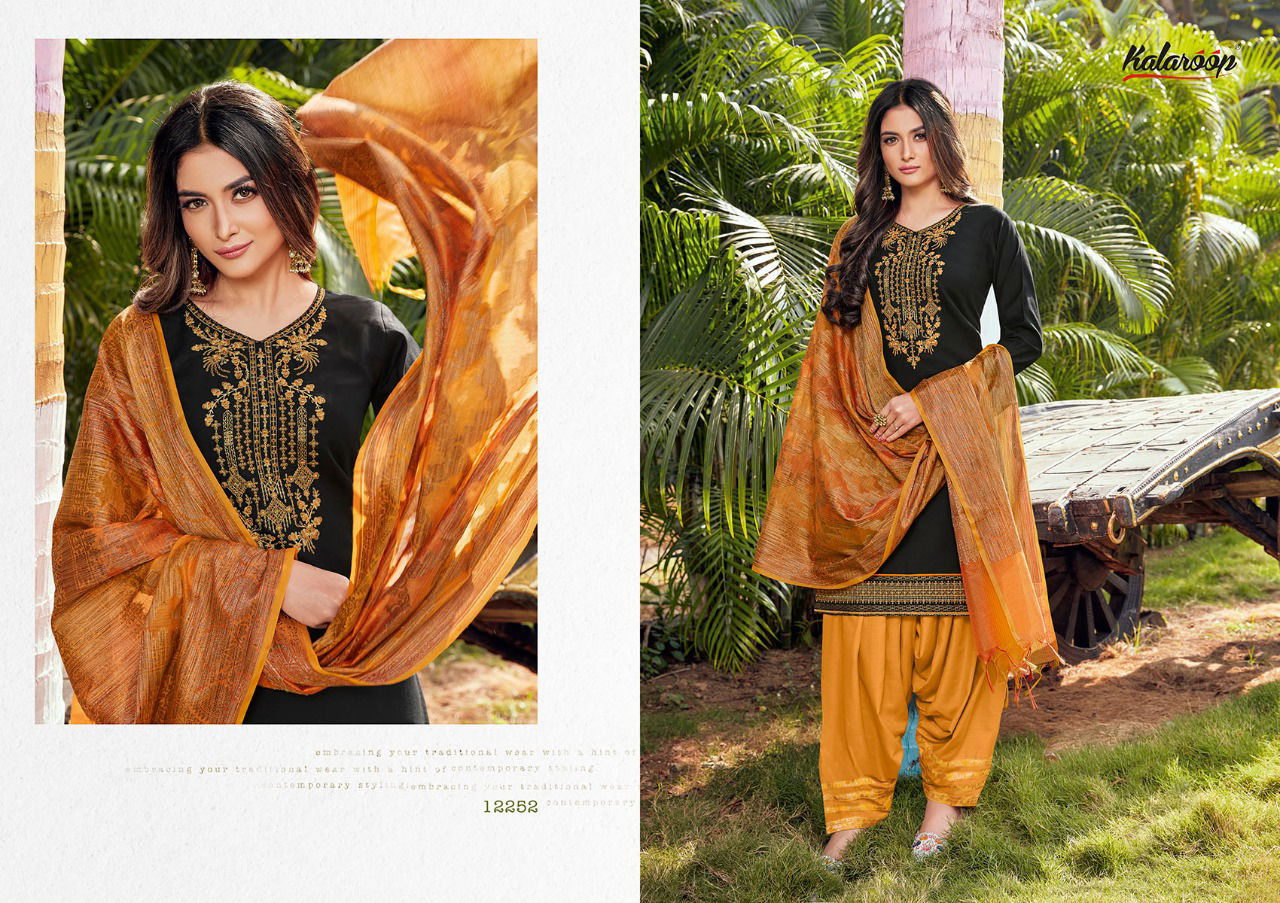 Kalaroop Sunheri By Patiala Vol 3 Latest Designer Festive Wear Jam Silk Ready Made Collection
