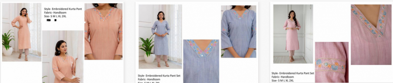 Stylee Girl 1 Handloom Embroidered Kurta With Pant Set Wholesale Market In Surat With Price