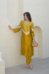 Naisha K 418 Gaji Silk Thread Mirror Work Stylish Kurti With Pant Bulk Orders In India