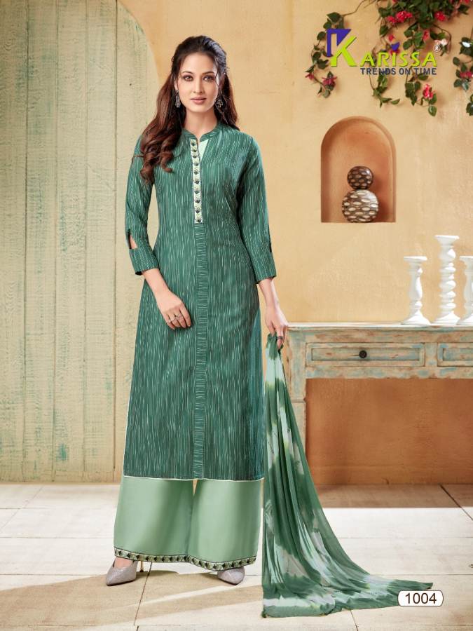 Karissa Paalav Latest Collection Ready Made Designer Casual Wear Plazzo Suit 