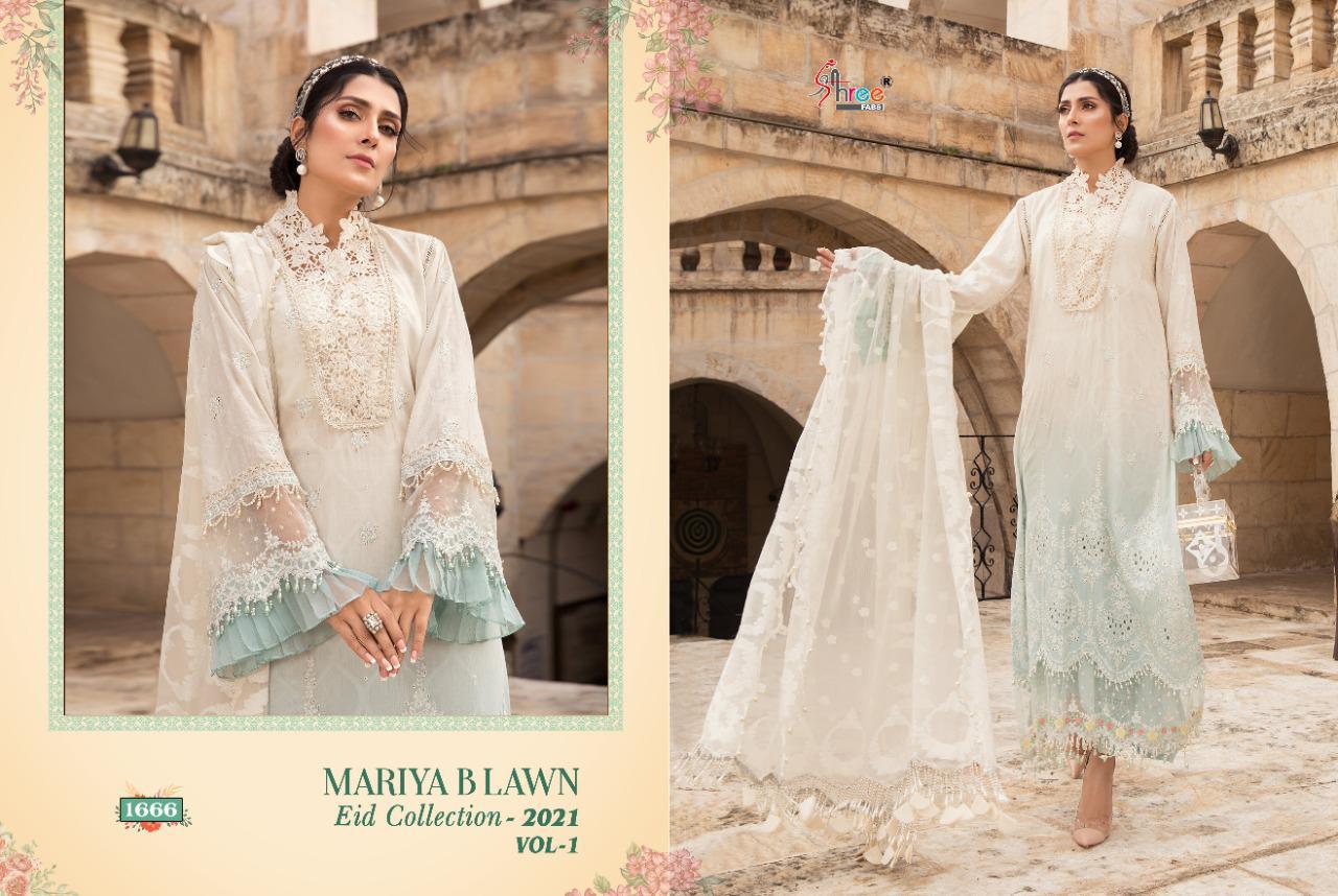 Shree Mariya B Lawn Eid Collection 2021 Vol 1 Latest Fancy Designer Festive Wear Pure Cotton Printed Pakistani Salwar Suits Collection
