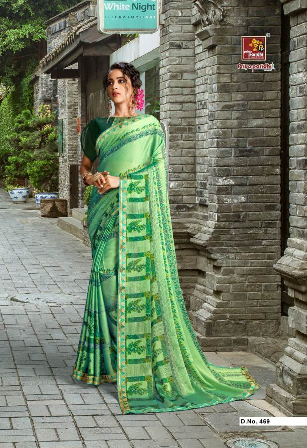 Priya Paridhi Nishika Daily Wear Collection Of Designer Printed And Lace Bordered Saree 