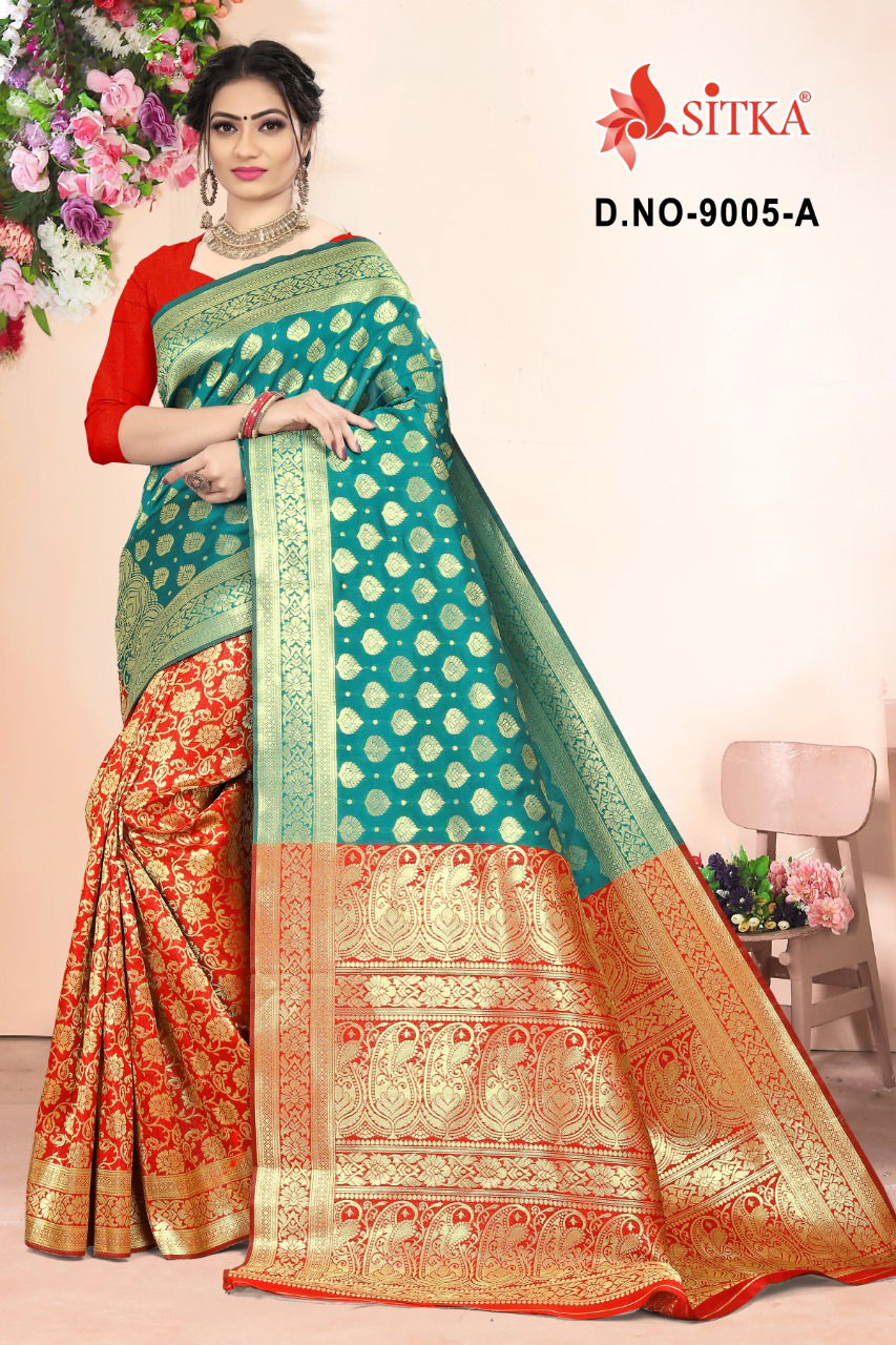 Jahnvi 9005 Latest Fancy Designer Festive Wear Heavy Silk Sarees Collection

