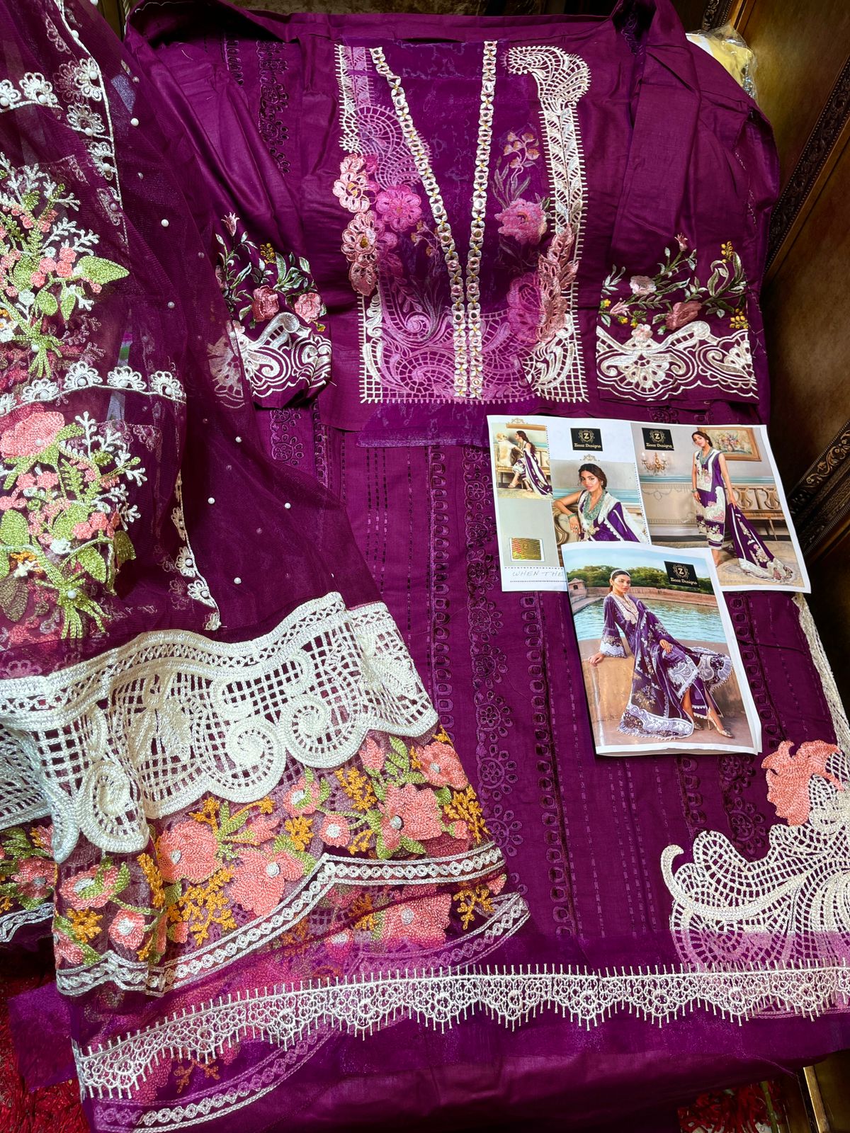Ziaaz Designs 7773 Block Buster Festive Wear Designer Cotton Heavy Work Pakistani Salwar Kameez
