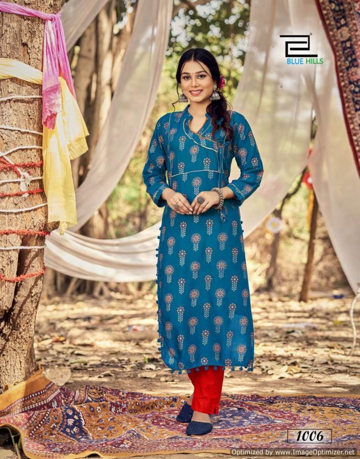 Blue Hills Candy 1 Stylish Ethnic Wear Rayon Designer New Kurti Collection