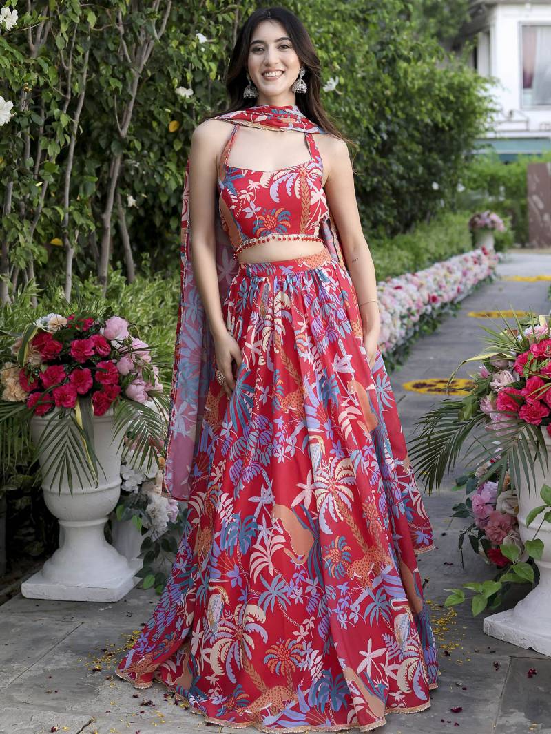 Jangle 1 Colours Georgette Fancy Digital Printed Lehenga Choli Bulk Orders In India