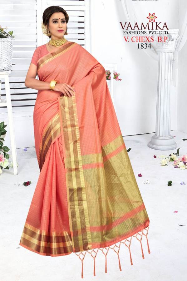 Vaamika V Chex Latest Collection Of Daily Wear Party Wear Stylish Saree Having Beautiful Border 