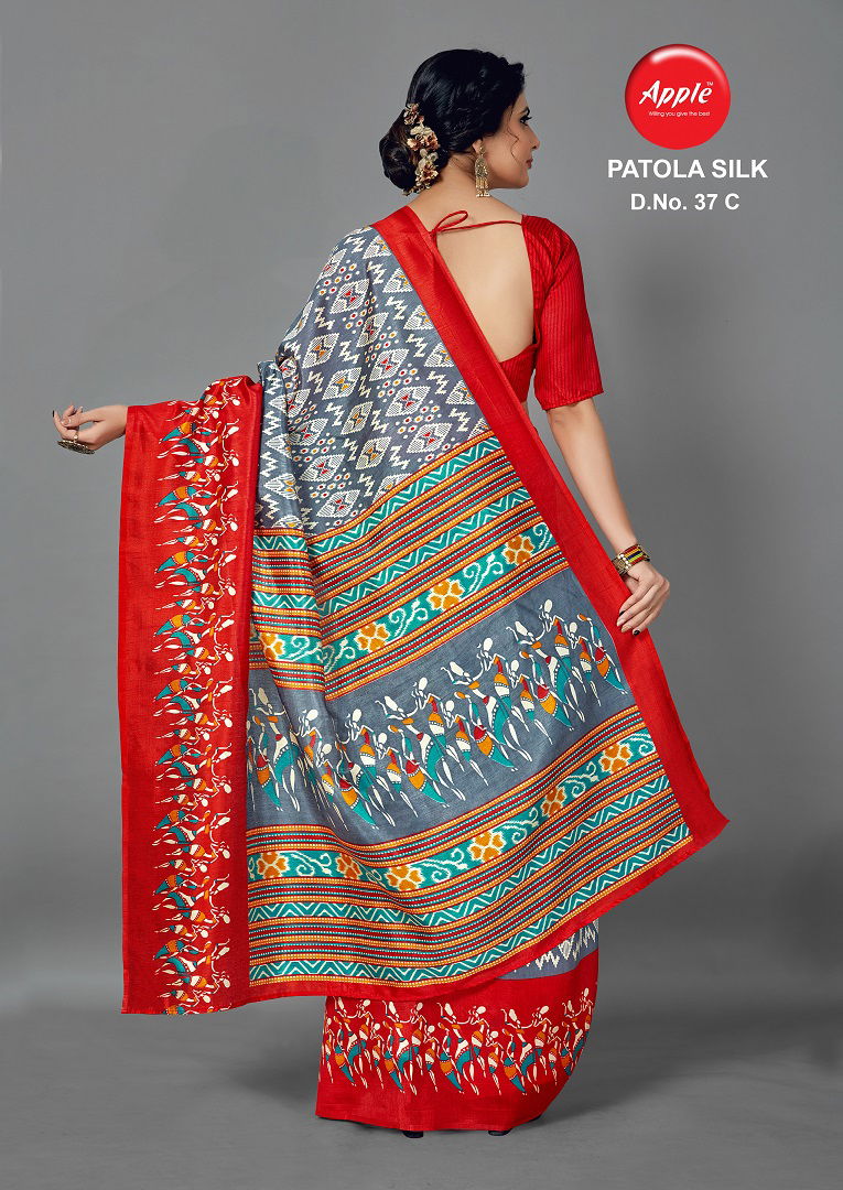 Apple Patola Silk 37 Latest Designer Fancy Casual Wear Printed Art Silk Saree Collection
