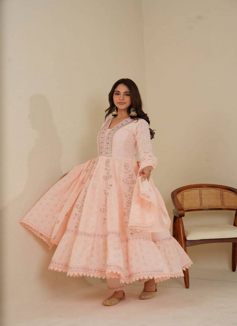 Tanyaa P 126 Cotton With Schiffli Kurti Bottom With Dupatta Wholesale Market In Surat With Price