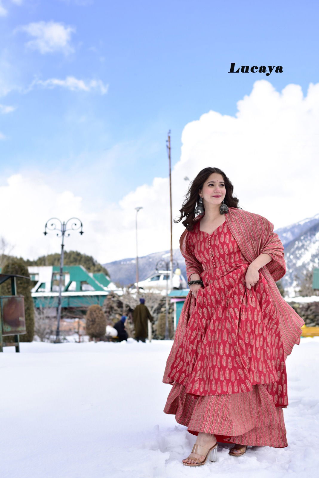 Lucaya Vol 15 Printed Full flair Kurti With Bottom Dupatta Catalog
