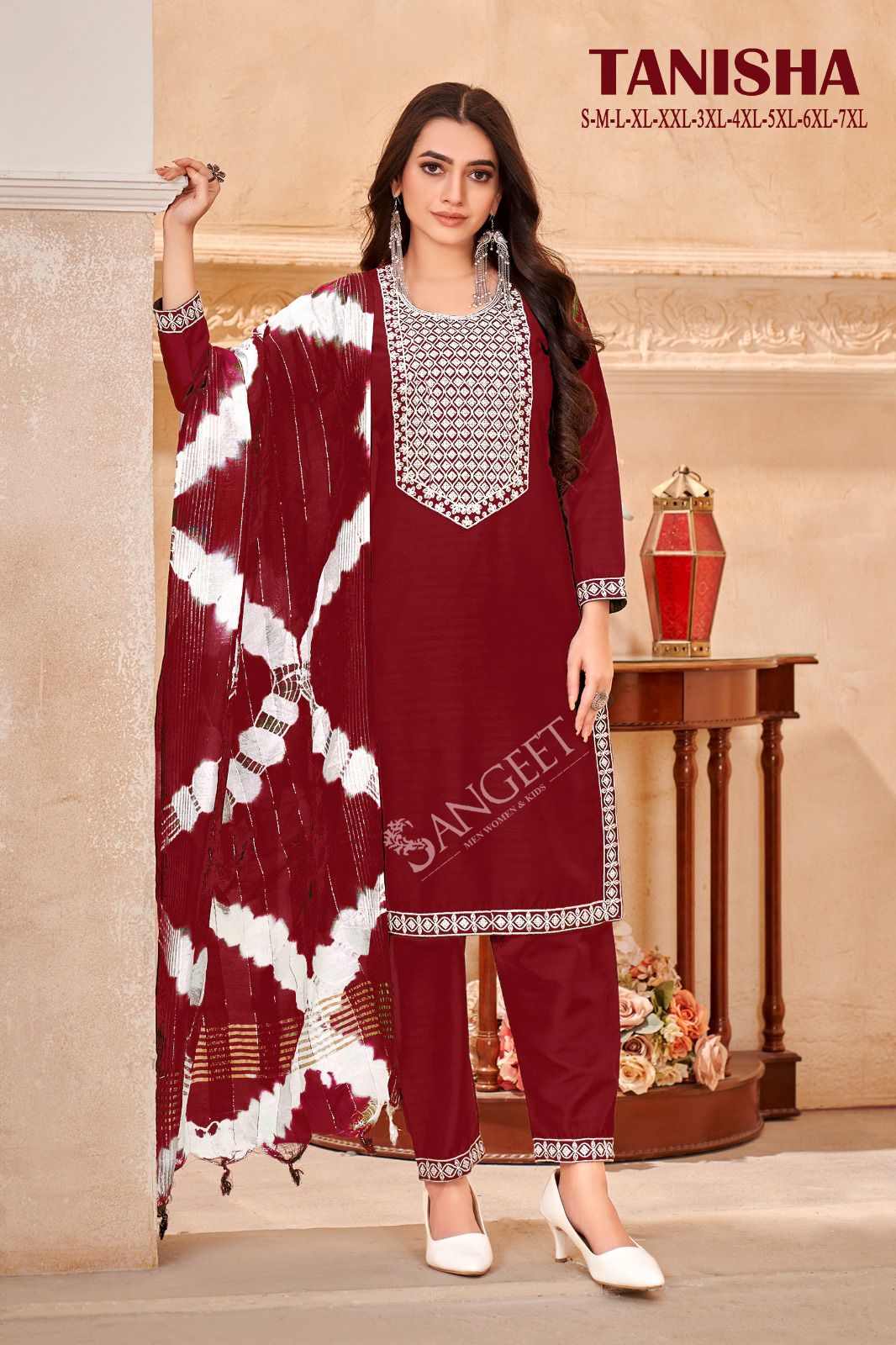 Tanisha By Sangeet Viscose Rayon Embroidery Kurti With Bottom Dupatta Wholesale Shop In Surat
