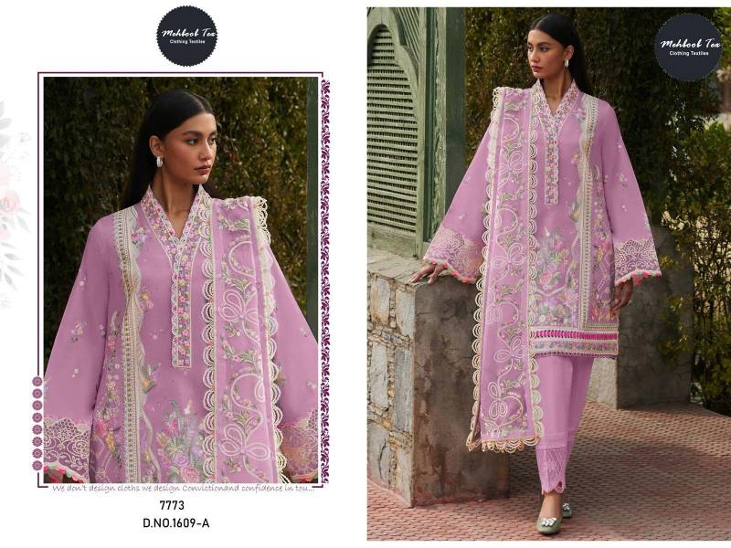Mehboob Tex 1609 Viscose Lawn Pakistani Salwar Suit Wholesale Clothing Suppliers In India