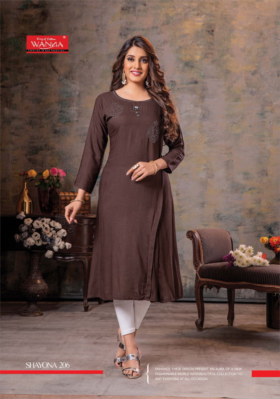 Wanna Shayona 2 Ethnic Wear Rayon Designer Kurti Collection