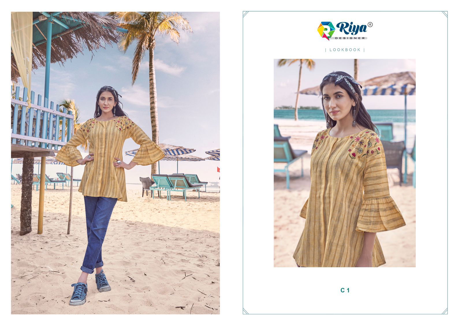 Riya Coaster Western Ethnic Wear Weaving Fancy Top Collection