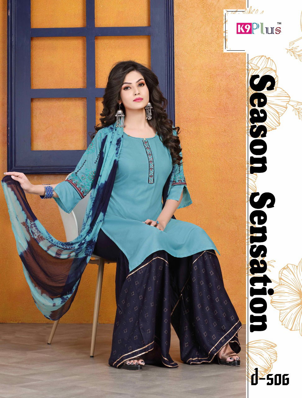 K9 Plus Akansha Latest Fancy Designer Ethnic Wear Heavy Rayon With Embroidery Work Readymade Sharara Suit Collection
