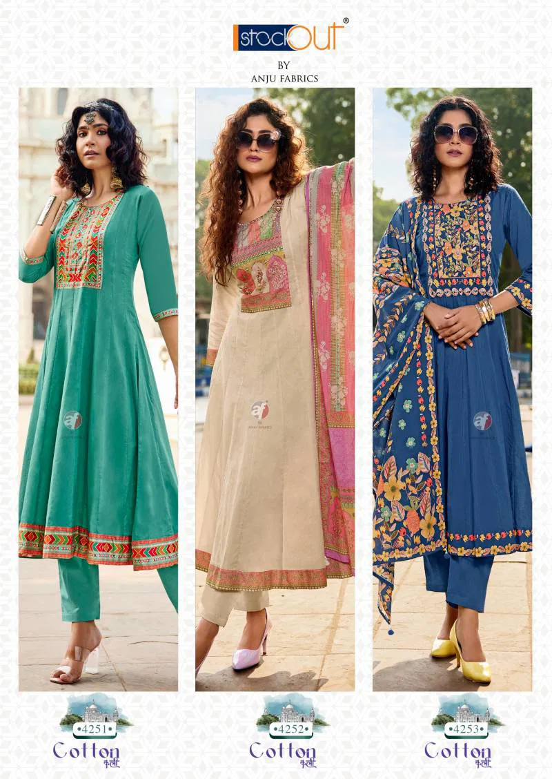 Af Cotton Kali Fancy Kurti Bottom With Dupatta Wholesale Suppliers In Mumbai