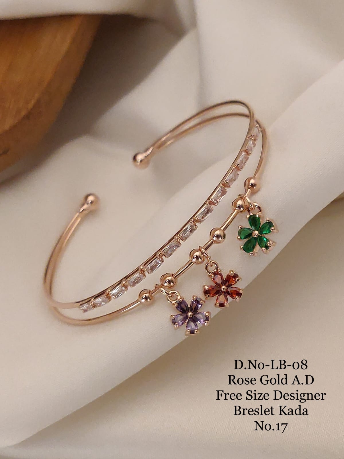 Rose Gold Free Size Designer Breslet Kada Catalog
