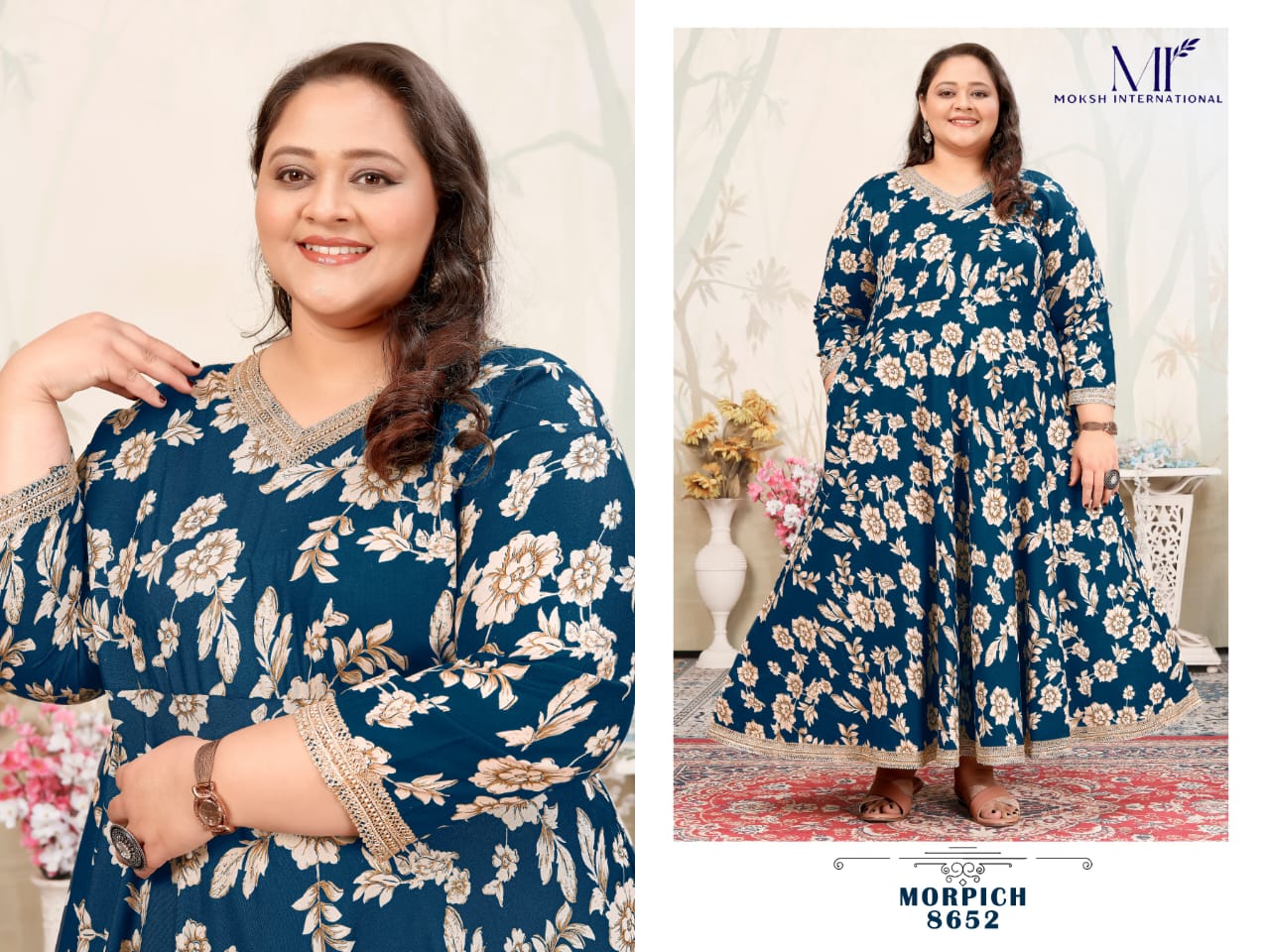 Plus Size Joy Vol 1 By Moksh Rayon Long Kurti Wholesale Market In Surat
