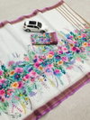 Mg 322 Linen Digital Printed Saree Catalog