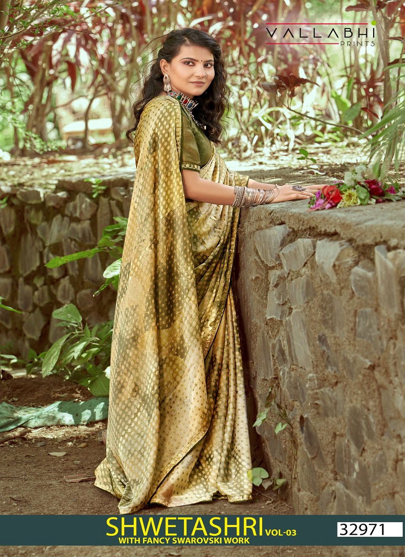 Shwetashri Vol 3 By Vallabhi Chiffon Printed Saree Exporters In India
