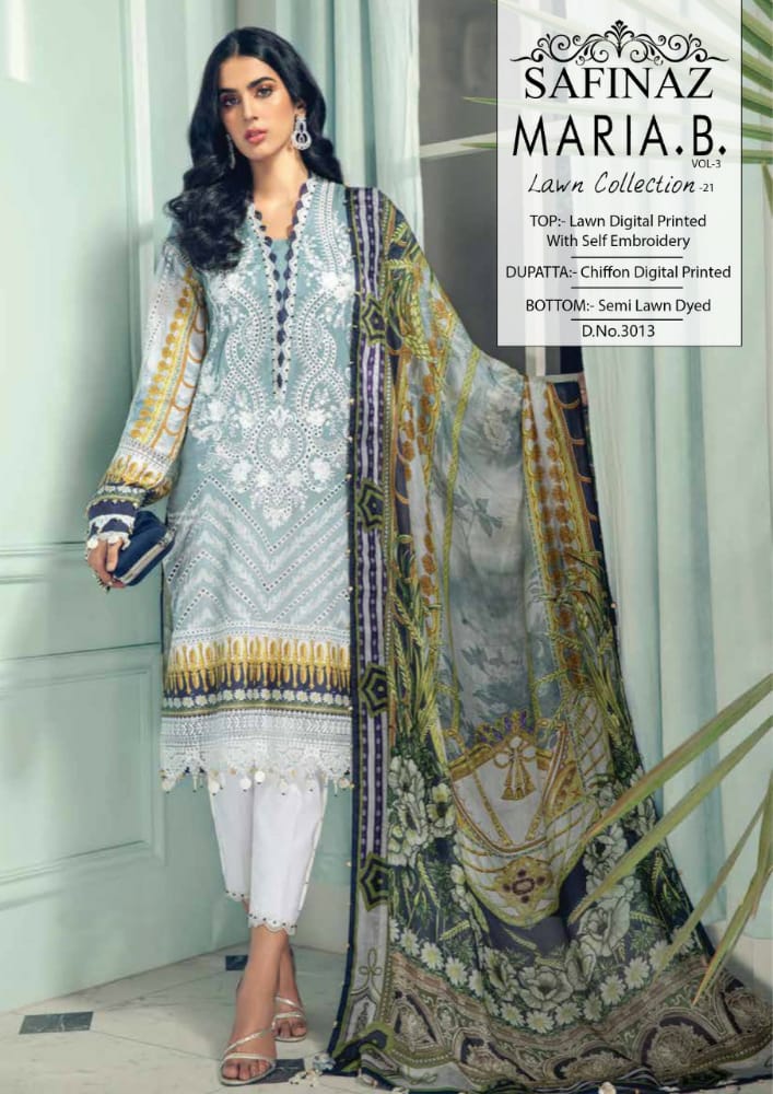 Safinaz Mariya B 3 Law Cotton Casual Wear Pakisatni Salwar Kameez Collection
