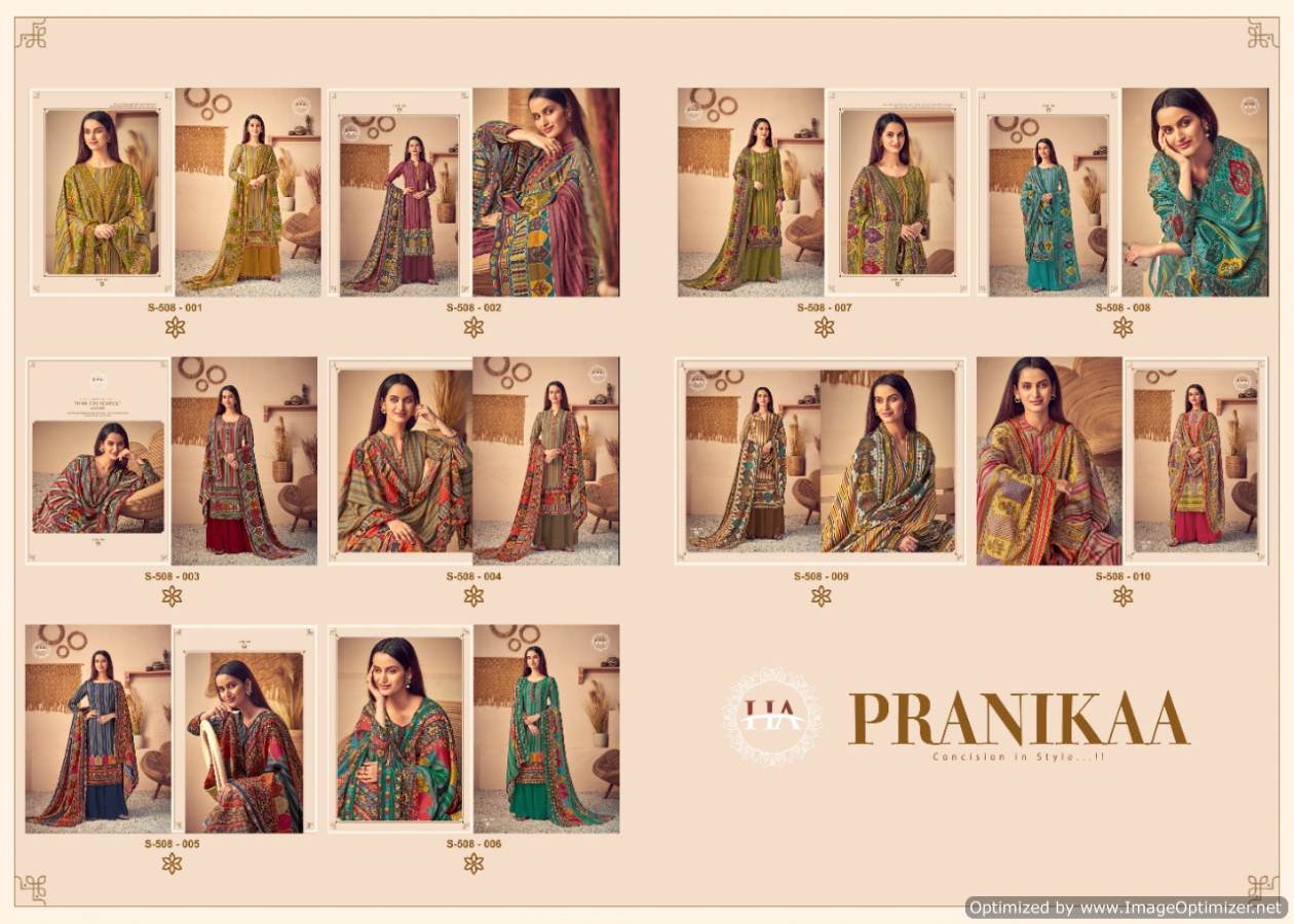 Harshit Pranikaa Latest Designer Printed Pashmina Dress Material Collection With Pure Wool Pashmina Print Four Side Lace Dupatta 