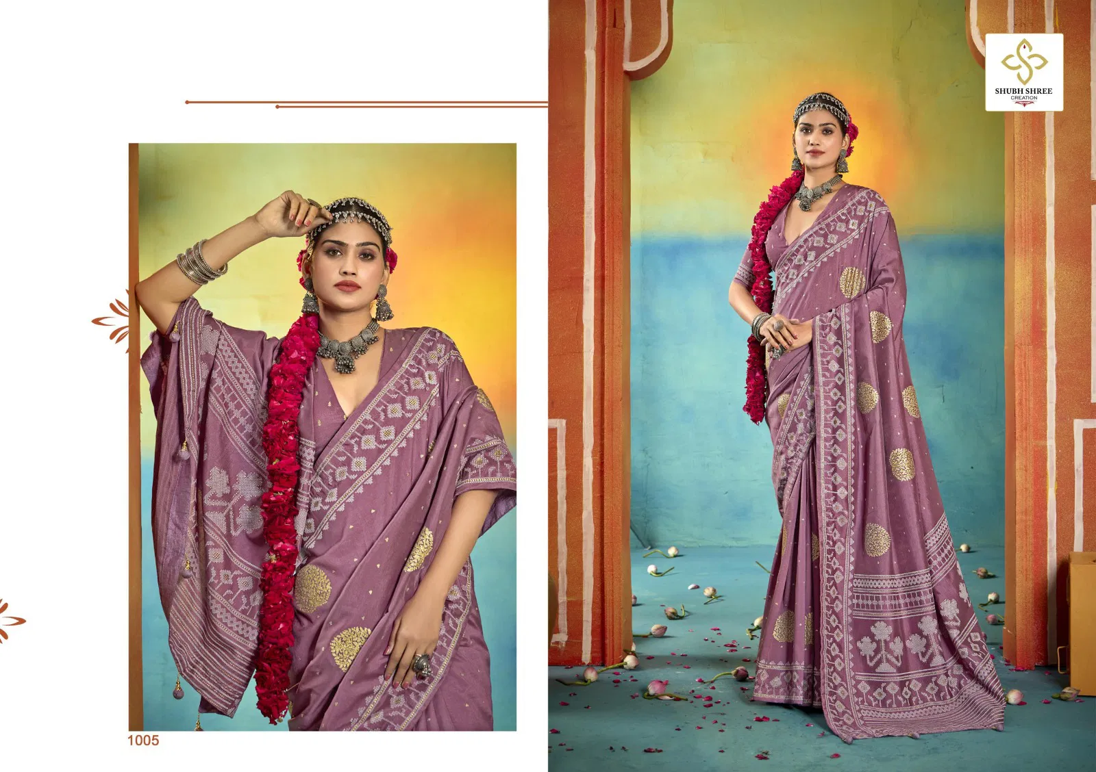Sarangi By Shubh Shree Velvet Tusser Silk Saree Wholesale Market In Surat 