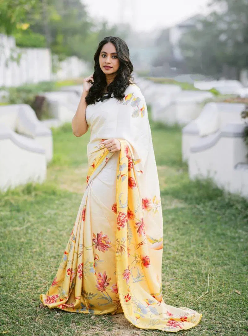 Sf Sizzler 3 Digital Printed Japan Satin Fancy Saree Wholesale Market Surat