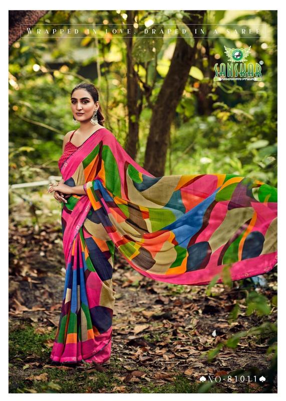 Autograph By Sanskar Printed Georgette Saree Best Wholesale Shop In Surat