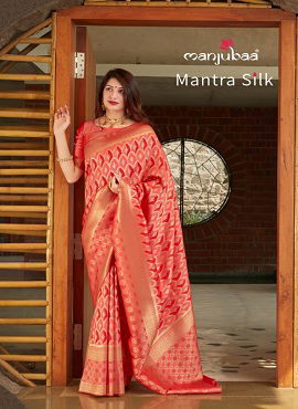 Manjubaa Mantra Silk Latest Fancy Designer Festive Wear 	Banarasi Silk Sarees Collection
