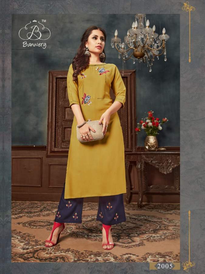 Banwery Kangana 2 Exclusive Fancy Designer Rayon With Embroidery Top With Bottom Collection
