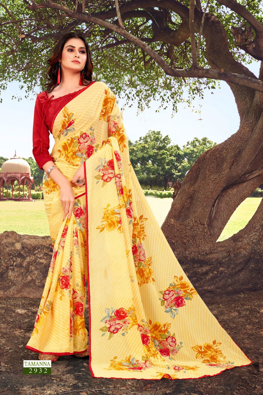 Rajyog Tamanna 3 Renial Printed With Lace Border Casual Wear Saree Collection
