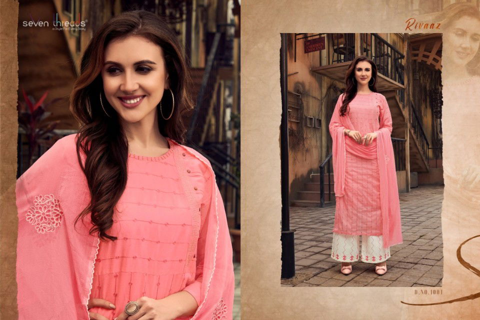 Seven Thread Latest Ready Made Designer Casual Wear Cotton Suit With Naznin Dupatta Collection 