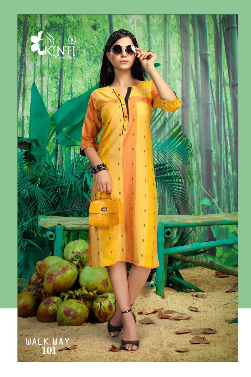 Kinti Walkway Handloom Ethnic Wear South Cotton Straight Designer Kurtis Collection
