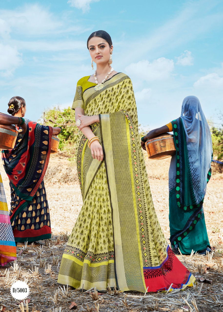 Siddharth Adventure Pattu Latest Printed Pure Cotton Silk Casual Wear Saree Collection